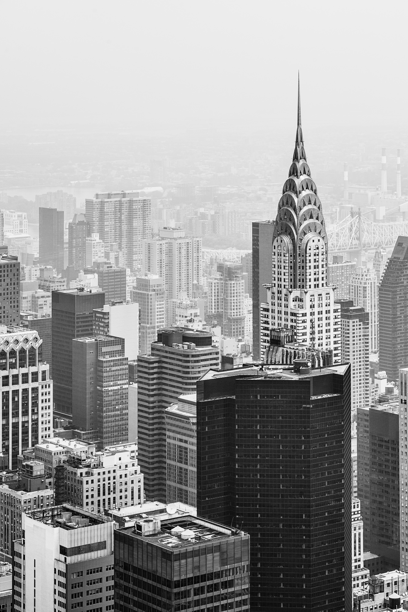 Manhattan Skyline in an Overcast Day
